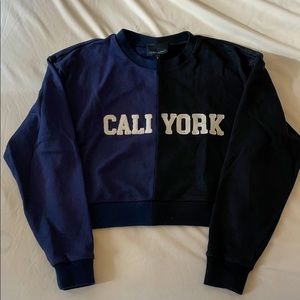 Cropped crew neck sweatshirt